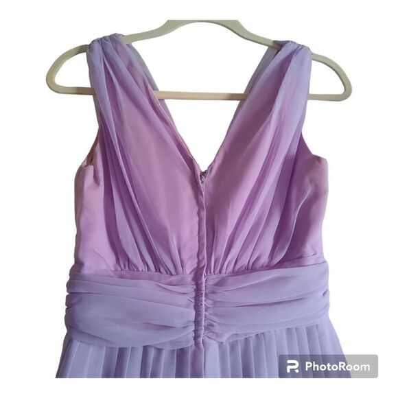 Vintage Union Made Pleated Chiffon Maxi Prom Dress - Picture 6 of 9